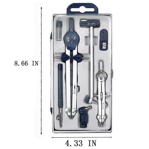 9-piece set for geometric drawing, compass, drawing tools for geometry, drawing, mathematics and design 2