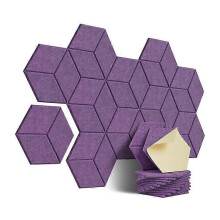 12 paneles acústicos hexagonales autoadhesivos de alta densidad con revestimiento YF.