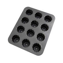 12-hole canele mold, cake mold, non-stick canele/muffin baking mold compatible with oven, pudding