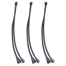 Set of 3 PWM fan splitter cables, 4-pin 2-way Y-splitter power extension cable, 1-to-2 converter for PC motherboard