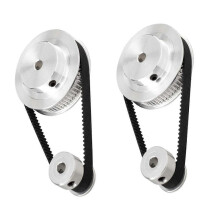 2 set di pulegge di distribuzione sincrone 2GT, foro 20-60 denti, alluminio, sistema di pulegge di distribuzione GT2