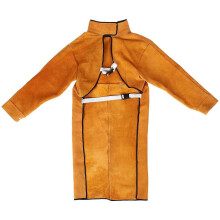120cm welding apron, flame-retardant, long-sleeved, welder's protective clothing, split leather, fire-resistant