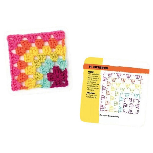 50 Τράπουλες Παιχνιδιού Granny Square με Διάφορα Σχέδια, Κιτ Πλεξίματος Ενηλίκων 1