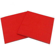 1 pack of plain printed paper napkins (red)