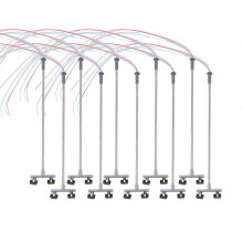Set van 10 mini-lantaarns met 2 LED's voor zandtafelmodellen, HO-schaal 1:100.