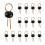 200 pieces black gold tone solder PCB board breadboard test point pins 1