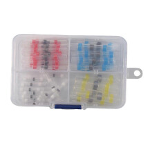 Conectores (50 piezas), bridas termorretráctiles, manguitos de soldadura impermeables, juntas a tope aisladas para tuberías y cables.