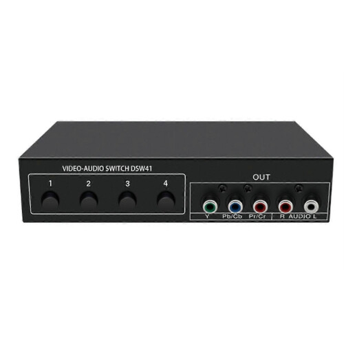 4x1 Component Video Signal Switch YPbPr YCbCr Audio DSW41 Splitter Panel Push Button Manual Switch CVBS