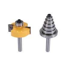 Fresa per scanalature con gambo da 1/4 di pollice con un set di 6 cuscinetti per diverse profondità: 1/8 di pollice, 1/4 di pollice, 5/16 di pollice