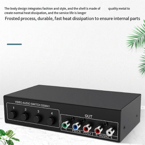 4x1 Component Video Signal Switch YPbPr YCbCr Audio DSW41 Splitter Panel Push Button Manual Switch CVBS 2