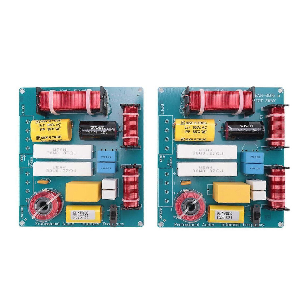 2 X 300W 3-Way Tweeter/Midrange/Woofer Frequency Divider Crossover Filter 8654093157879