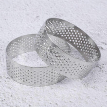 6-piece set of 6cm stainless steel tart rings, tartlet molds, circle cutters, pie rings, heat-resistant, percompatible withated cake rings