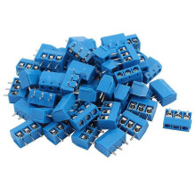 Paquete de 100 terminales de tornillo de 3 polos ABS azul KF301-3P de 5,08 mm
