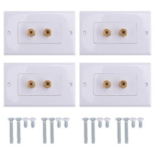Set of 4 wall plates for single-conductor speaker cable (banana plug) for 1 speaker