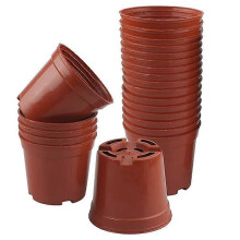 Paquete de 100 macetas pequeñas redondas de plástico, diámetro 8,5 cm, ideales para el cultivo de plantas.