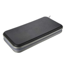 Estuche rígido para 80 CDs y DVDs, tipo cartera.
