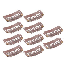 10 brown U-shaped metal hair clips for homemade hair extensions