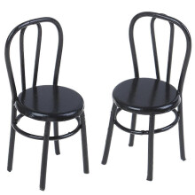 2 sedie da pranzo nere in miniatura, scala 1:12, mini sedie in metallo per mobili da cucina fai da te per case delle bambole