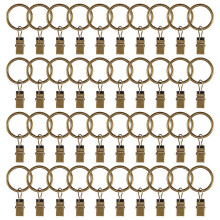 40 vintage curtain clips, strong metal decorative rustproof curtain rings with bronze clips