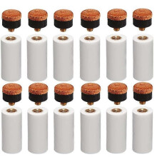 12 sets of 12mm billiard cue tips with brass screws and ferrules for snooker P