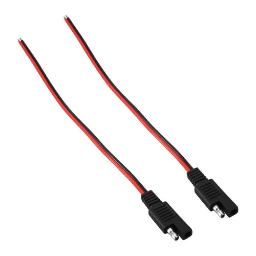 2 καλώδια επέκτασης SAE 18 AWG, ταχυσύνδεσμοι SAE 2 ακίδων, ηλιακό πάνελ SA 10A 1