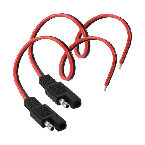 2 καλώδια επέκτασης SAE 18 AWG, ταχυσύνδεσμοι SAE 2 ακίδων, ηλιακό πάνελ SA 10A 2