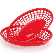 24 Stück Plastikkorb Servierplatten Pommeskörbe Oval Fast-Food-Platten Restaurant Bar Pommes Lebensmittel