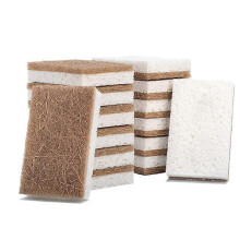 16 pieces of biodegradable compostable cellulose kitchen sponges coconut scrubbers - Eco-friendly sponge compatible with