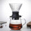 600ml immersion filter switch glass compatible with V60 pour-over coffee machine, V-shaped drip coffee filter and 4
