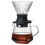 600ml immersion filter switch glass compatible with V60 pour-over coffee machine, V-shaped drip coffee filter and 3
