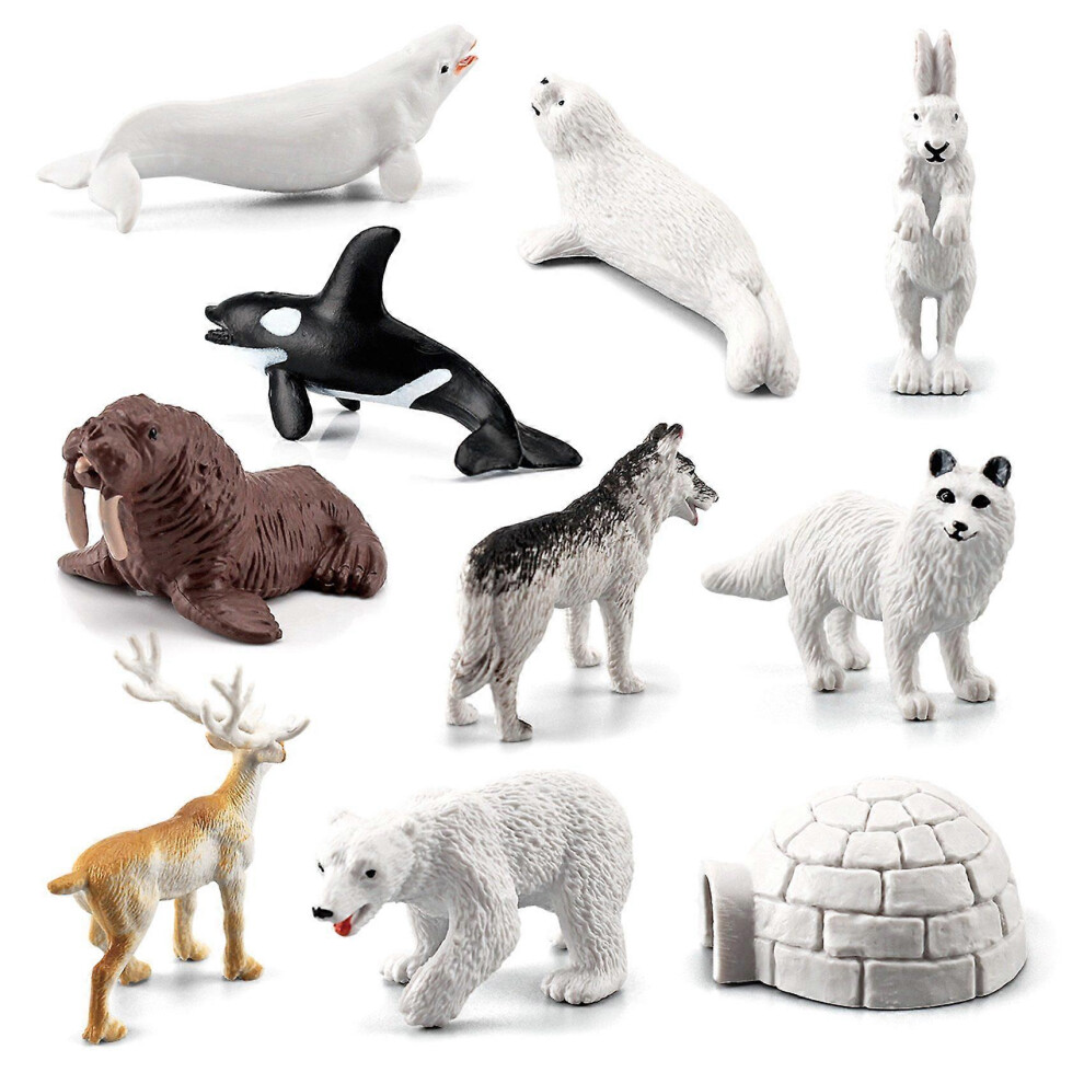Photos - Creativity Set / Science Kit 10 Pcs Mini Simulation Polar Bear Beluga Rabbit Seals Reindeer Polar Beer Animal Set Kids Cognition
