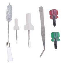 6-piece cleaning set compatible with sewing machines with tweezers, double-headed lint brush and screwdriver compatible with sewing