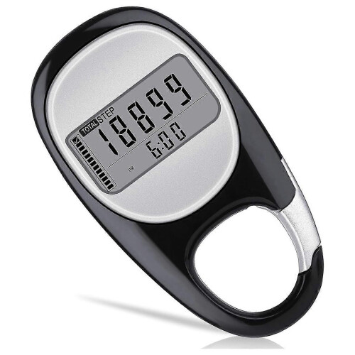 3D pedometer compatible with walking steps and miles, portable walking pedometer with distance display