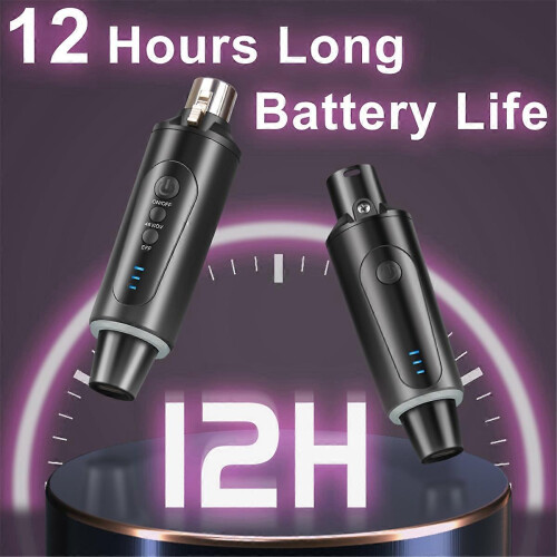 Sistema di microfoni wireless XLR da 3 pezzi con adattatore convertitore e ricevitore da 2,4 GHz per microfoni 2