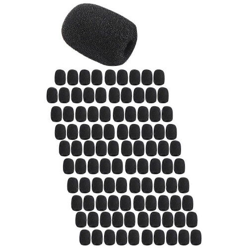 100 mini antivento in schiuma per microfoni, protezioni in schiuma per piccoli microfoni da collo e cuffie