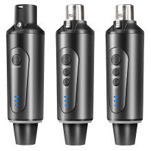 3PCS XLR Wireless Microphone System with Converter Adapter and 2.4 GHz Receiver for Microphones