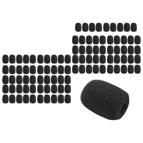 100 mini antivento in schiuma per microfoni, protezioni in schiuma per piccoli microfoni da collo e cuffie 2