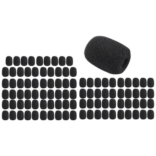 100 mini antivento in schiuma per microfoni, protezioni in schiuma per piccoli microfoni da collo e cuffie 1