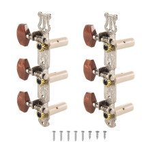 2 stemmechanieken voor klassieke gitaar, schaal 1:15, zilverkleurig, gitaaronderdelen