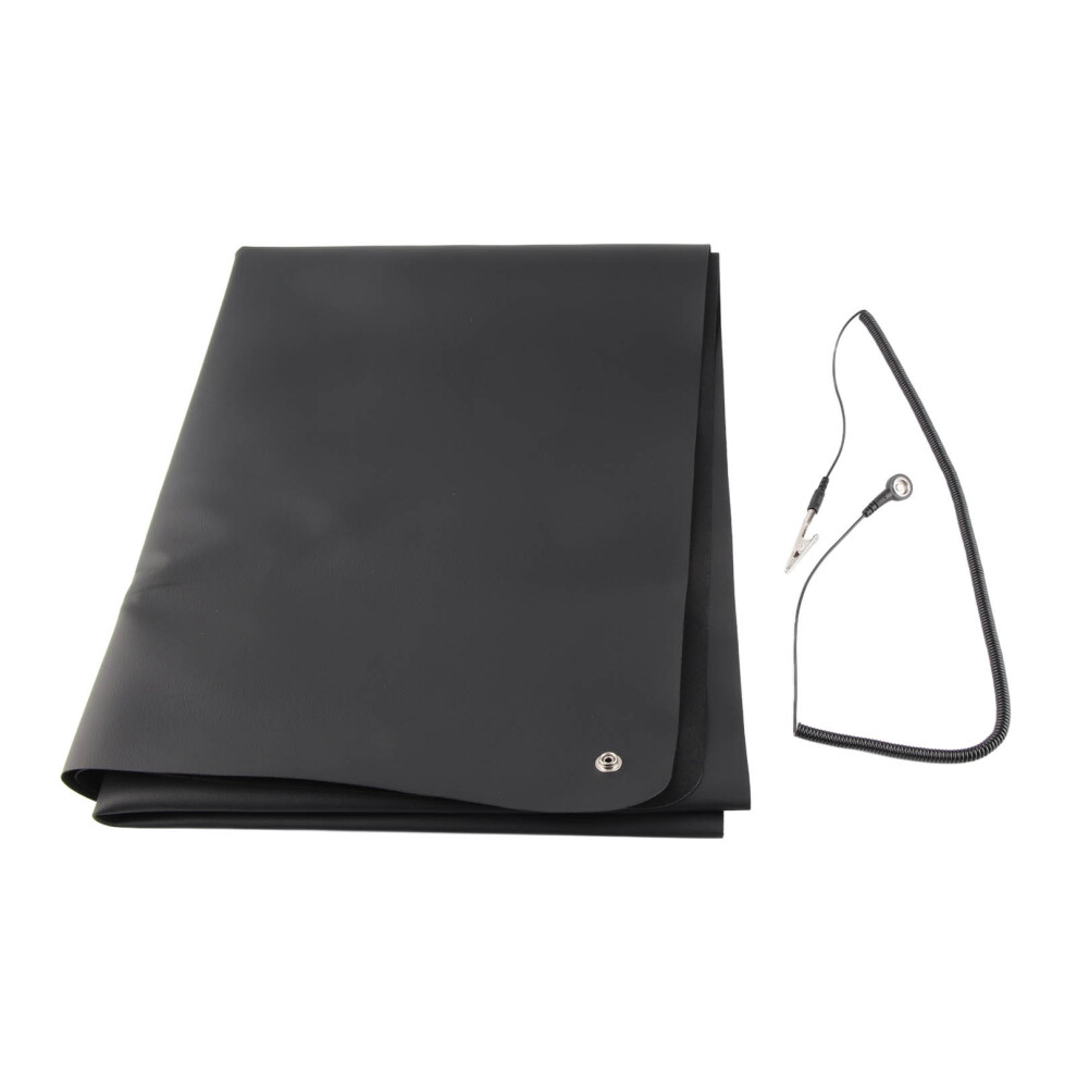 ESD Pad For Electronics Repairs, Anti Static Mat With Adjustable Wrist Strap And Grounding Cord, Portable Heat Resistant Work Mat For Sensitive