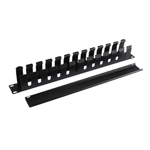 1U Cable Management Horizontal Mount 19 Inch Server Rack, 12-Slot Metal ...