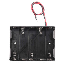 5 x 1.5V AA battery compartment holder housing cable black