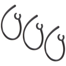 3-pack of hands-free ear hooks, 5.5 mm hole, black plastic, compatible with Bluetooth headphones