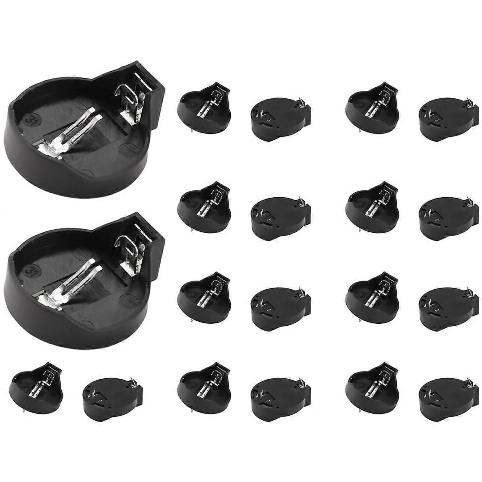 3V Cr2032 Cr2025 Button Cell Battery Holder Adapter, 20 Pieces Black 8463209586737