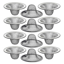 12 pieces 5.4 cm top / 2.54 cm basket mesh toilet cistern drain filter hair catcher compatible with bathroom sink, utility