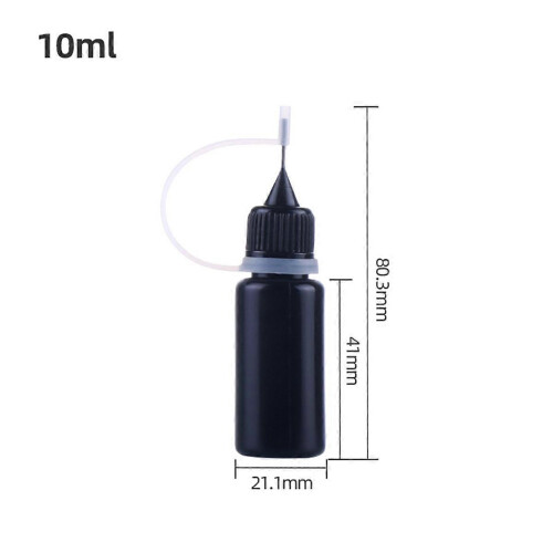 10pcs Precision Tip Application Bottles Black Metal Needle Plastic Bottle 10ML Precision Tip 2