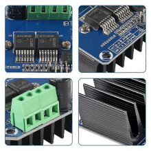 2 high-performance BTS7960 43A motor control modules for smart cars with Arduino current limiting