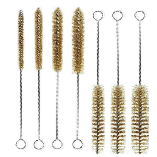 7-piece brass wire pipe brush set, cleaning wire brushes, pipe cleaner drill brushes