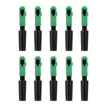 10 Stück Ftth Embedded Quick Connector SC/APC Grüner Plastik-Faseroptik-Connector