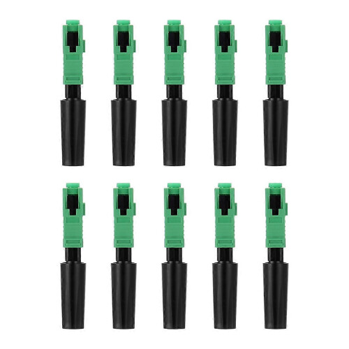 10 Stück Ftth Embedded Quick Connector SC/APC Grüner Plastik-Faseroptik-Connector